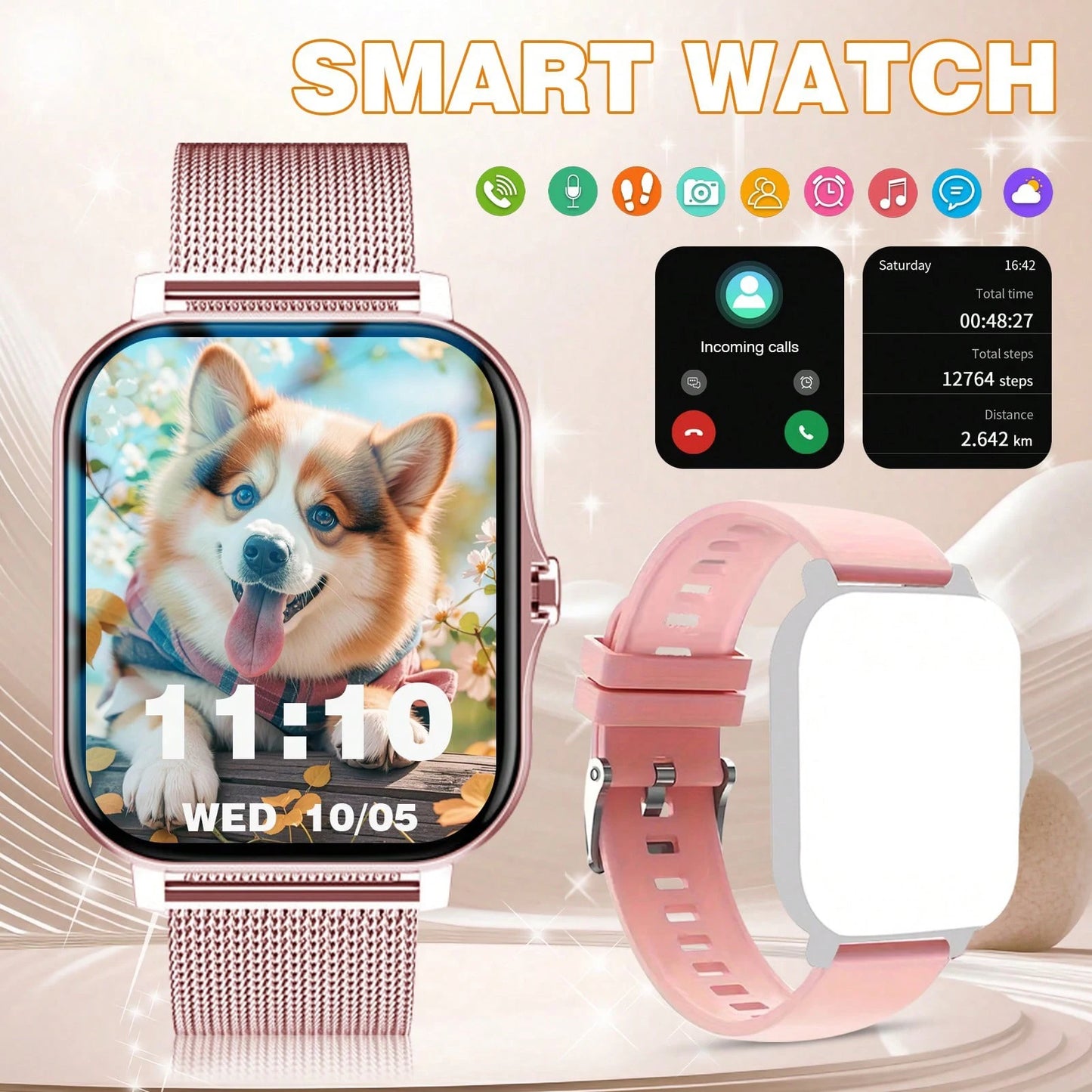 XiQeer 2025 Smart Watch 2.01 Inch HD Display Answer Make Call Message Preview Sport Modes DIY Dial Weather Forecast Men Women