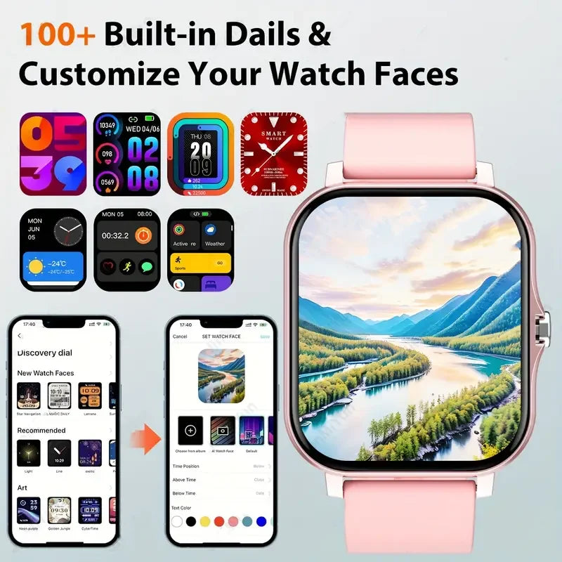 XiQeer 2025 Smart Watch 2.01 Inch HD Display Answer Make Call Message Preview Sport Modes DIY Dial Weather Forecast Men Women