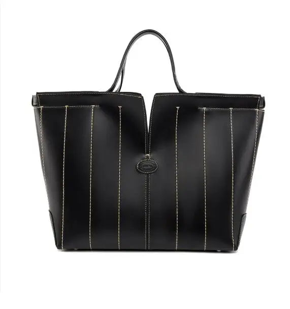 Large Capacity Women's Leather Tote Bag Simple Versatile Single Shoulder Bag Business Commute Bucket Bag For Autumn/Wint