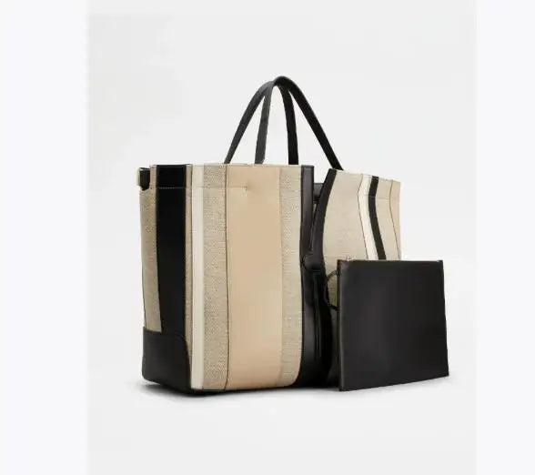 Large Capacity Women's Leather Tote Bag Simple Versatile Single Shoulder Bag Business Commute Bucket Bag For Autumn/Wint