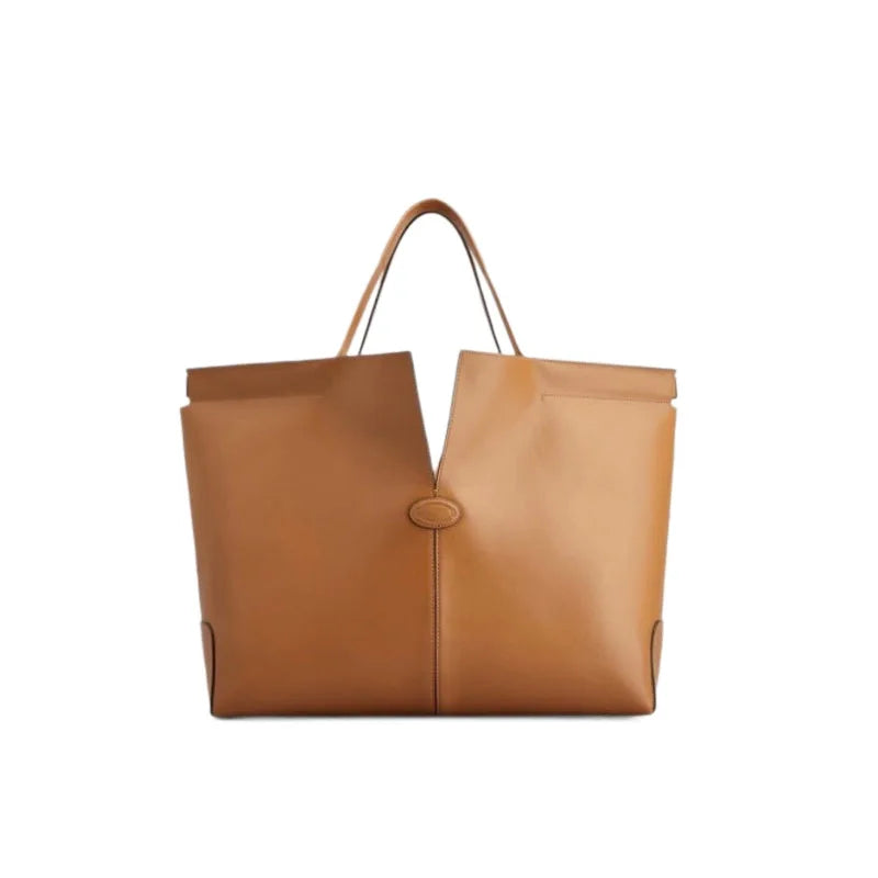 Large Capacity Women's Leather Tote Bag Simple Versatile Single Shoulder Bag Business Commute Bucket Bag For Autumn/Wint
