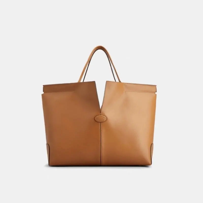 Large Capacity Women's Leather Tote Bag Simple Versatile Single Shoulder Bag Business Commute Bucket Bag For Autumn/Wint