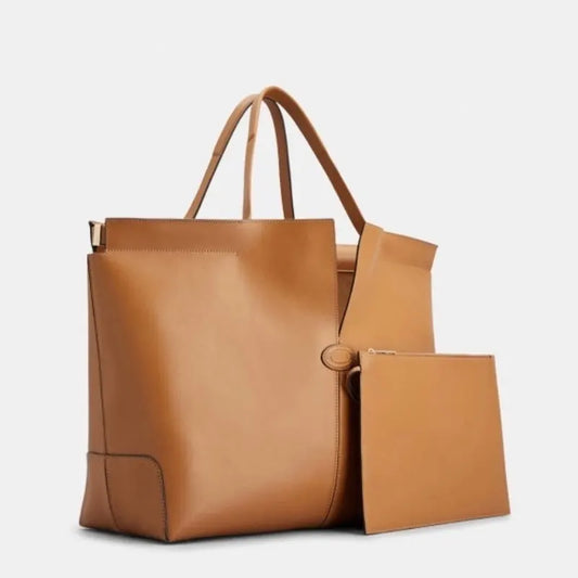 Large Capacity Women's  Leather Tote Bag Simple Versatile Single Shoulder Bag Business Commute Bucket Bag For Autumn/Wint