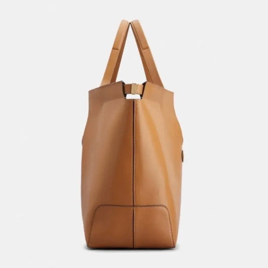 Large Capacity Women's  Leather Tote Bag Simple Versatile Single Shoulder Bag Business Commute Bucket Bag For Autumn/Wint